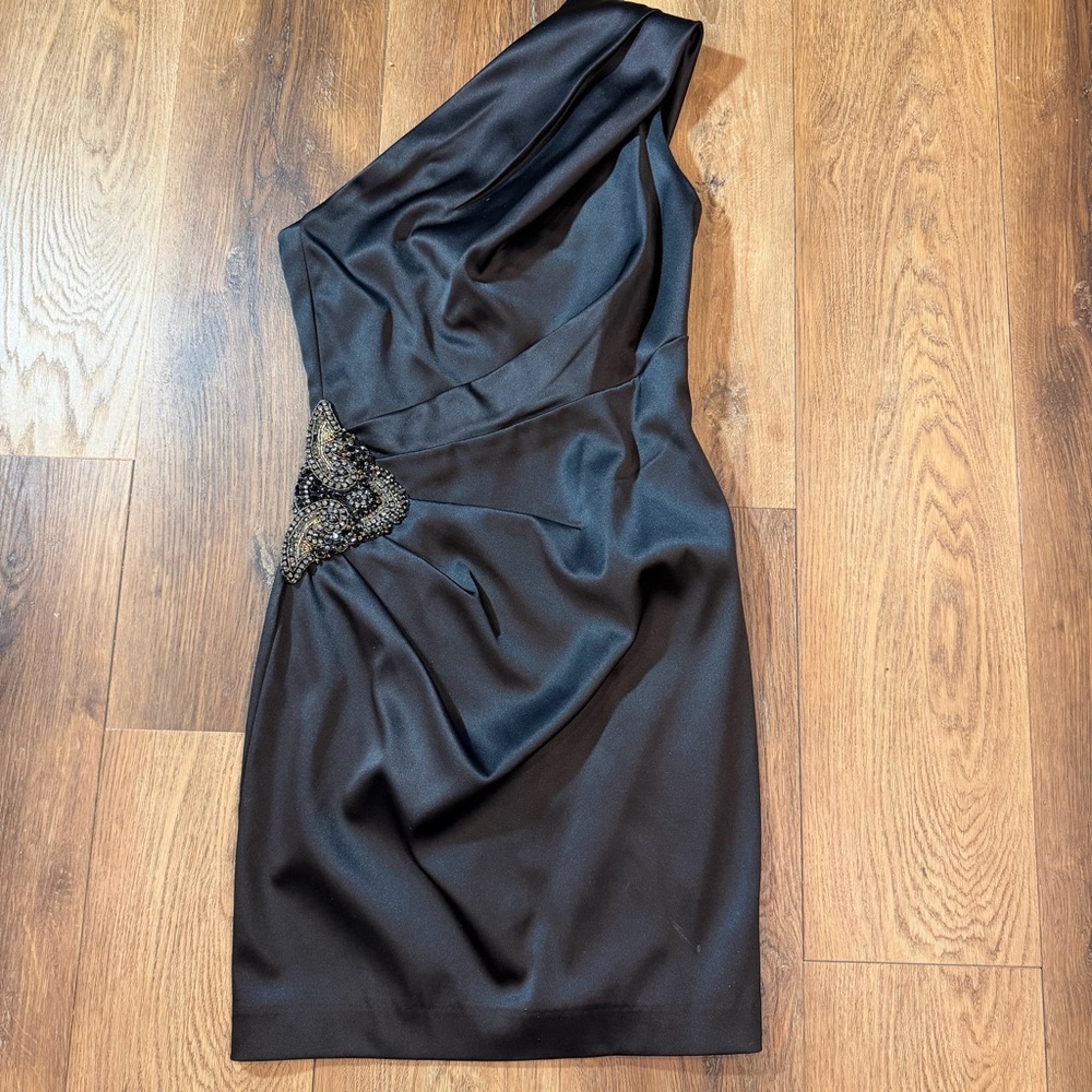 Vintage Y2K Beaded Dress Vintage Satin One Shoulder Vintage Beaded Dress